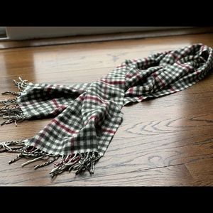 Plaid design cashmere scarf